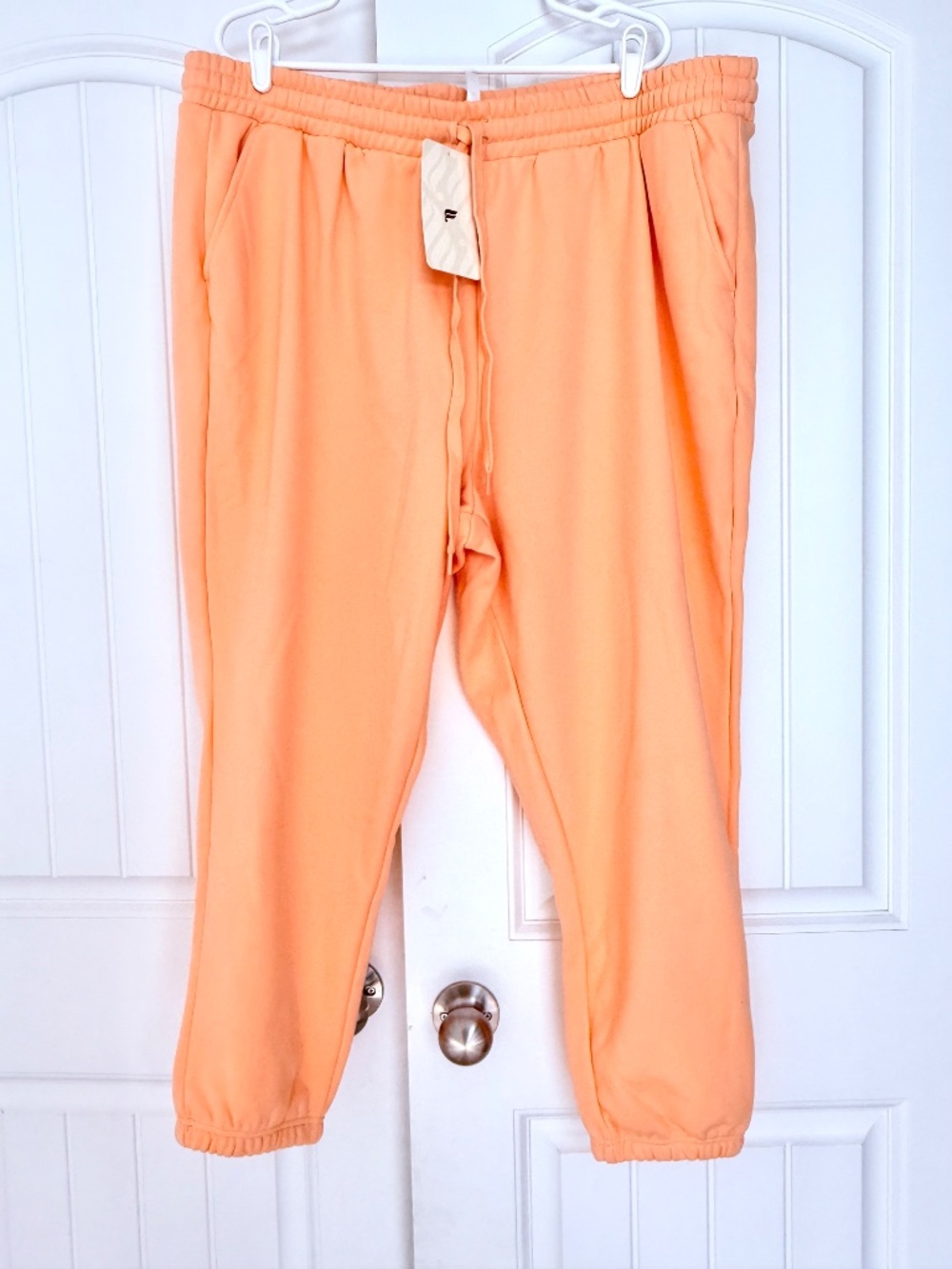 Fabletics Go-To Sweatpants 2X Orange Peach Fleece Joggers NWT